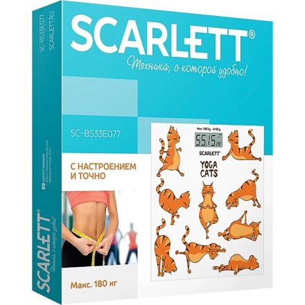Весы Scarlett SC-BS33E077, напольные, Йога-кошки