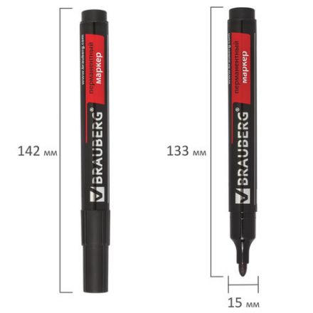 Маркер перманентный BRAUBERG "Contract", ЧЕРНЫЙ, круглый наконечник, 3 мм, 150465 Маркер перманентный BRAUBERG "Contract", ЧЕРНЫЙ, круглый наконечник, 3 мм, 150465