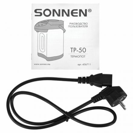 Термопот SONNEN TP-50, 5 л, 900 Вт, 1 температурный режим, 3 режима подачи воды, сталь, белый/серебро, 456711 Термопот SONNEN TP-50, 5 л, 900 Вт, 1 температурный режим, 3 режима подачи воды, сталь, белый/серебро, 456711