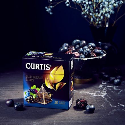 Чай CURTIS "Blue Berries Blues" черный со вкусом черной смородины, 20 пирамидок по 1,8 г, 102205 Чай CURTIS "Blue Berries Blues" черный со вкусом черной смородины, 20 пирамидок по 1,8 г, 102205