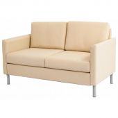 Диван UD_Simple Д-53 2х местный, алюм.муар/ к-з беж.(S.0413)