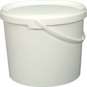 Ведро 5л. круглое, с белой крышкой, с пластиковой ручкой  белый