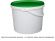 Ведро 5л. круглое, с белой крышкой, с пластиковой ручкой  белый
