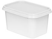 Контейнер п/п 0,4л. прямоугольный, под запайку,с белой крышкой цв. белый