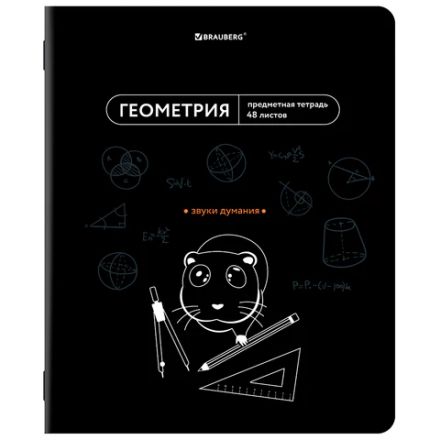 Тетрадь предметная МЕМЫ 48 л., TWIN-лак, ГЕОМЕТРИЯ, клетка, подсказ, BRAUBERG, 405101
