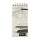 Скетчбук Sketch&Art 105х220мм 120л 52г гладк,греб,д/скетч,набр 1-120-566/03