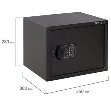 Сейф мебельный BRABIX "SF-280EL", 280х350х300 мм, электронный замок, черный, 291149, S103BR212414 Сейф мебельный BRABIX "SF-280EL", 280х350х300 мм, электронный замок, черный, 291149, S103BR212414
