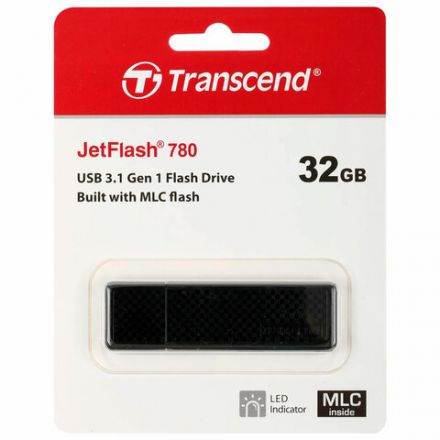 Флеш-диск 32 GB TRANSCEND JetFlash 780, USB 3.1, черный, TS32GJF780 Флеш-диск 32 GB TRANSCEND JetFlash 780, USB 3.1, черный, TS32GJF780