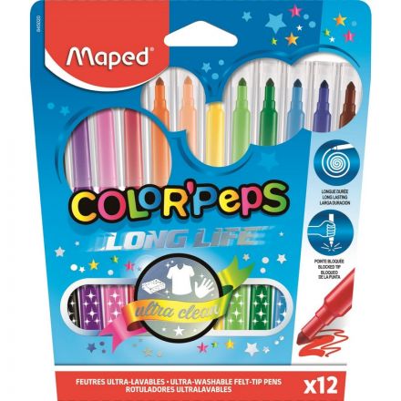 Фломастеры Maped Long Life 12 цветов