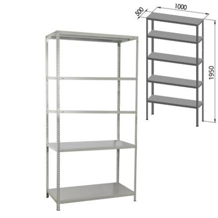 Стеллаж металлический BRABIX "MS KD-195/50-5", 1950х1000х500 мм, 5 полок, сборная стойка, 291120, S240BR245502 Стеллаж металлический BRABIX "MS KD-195/50-5", 1950х1000х500 мм, 5 полок, сборная стойка, 291120, S240BR245502