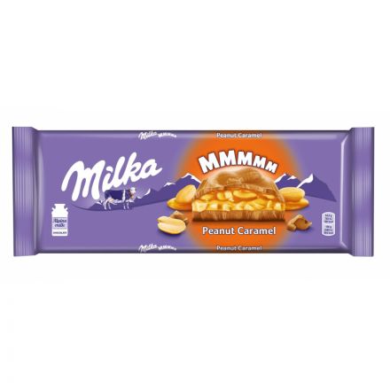 Шоколад Milka молоч. с карамельной нач.арахис и воздушный рис,276Г