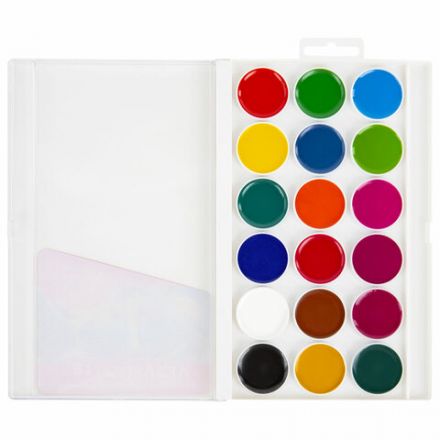 Краски акварельные BRAUBERG "МАГИЯ ЦВЕТА NEW", медовые, 18 цветов, круглые кюветы, 192364 Краски акварельные BRAUBERG "МАГИЯ ЦВЕТА NEW", медовые, 18 цветов, круглые кюветы, 192364