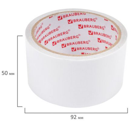Клейкая двухсторонняя лента 50 мм х 8 м, ПОЛИПРОПИЛЕНОВАЯ ОСНОВА, 90 мкм, BRAUBERG, 600481 Клейкая двухсторонняя лента 50 мм х 8 м, ПОЛИПРОПИЛЕНОВАЯ ОСНОВА, 90 мкм, BRAUBERG, 600481