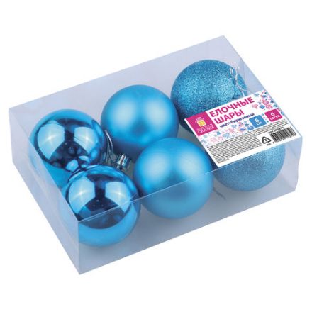 Шары ёлочные 6 шт., 6 см, "Trio", пластик, БИРЮЗОВЫЕ (глянец, матовый, глиттер), ЗОЛОТАЯ СКАЗКА, 590871 Шары ёлочные 6 шт., 6 см, "Trio", пластик, БИРЮЗОВЫЕ (глянец, матовый, глиттер), ЗОЛОТАЯ СКАЗКА, 590871