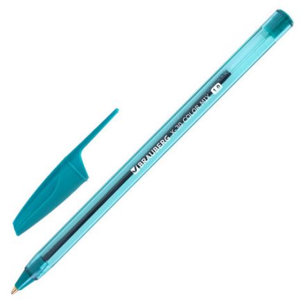 Ручки шариковые BRAUBERG X-30 COLOR MIX, КОМПЛЕКТ 12 ШТ., СИНИЕ, пишущий узел 1 мм, линия письма 0,5 мм, 144336