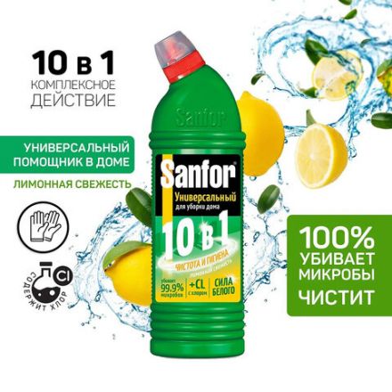 Чистящее средство SANFOR Universal (Санфор Универсал), 750 г, "Свежесть лимона", гель, 1544 Чистящее средство SANFOR Universal (Санфор Универсал), 750 г, "Свежесть лимона", гель, 1544