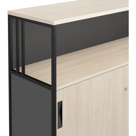Шкаф-купе Комус Мебель К-Loft 241Н042 1370х420х1116 дуб скандин/графит