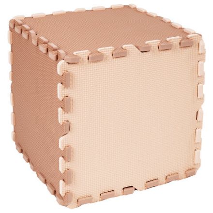 Коврик-пазл напольный 0,9х0,9 м, мягкий, бежевый, 9 элементов 30х30 см, толщина 1 см, ЮНЛАНДИЯ, 664661