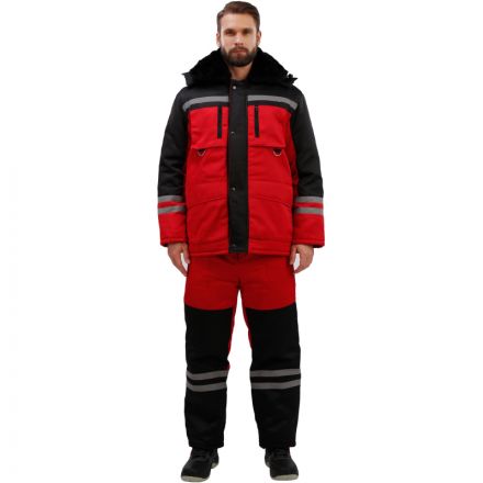 Костюм рабочий зимний муж з03-КПК красн/чер (р.52-54) 158-164 Костюм рабочий зимний муж з03-КПК красн/чер (р.52-54) 158-164