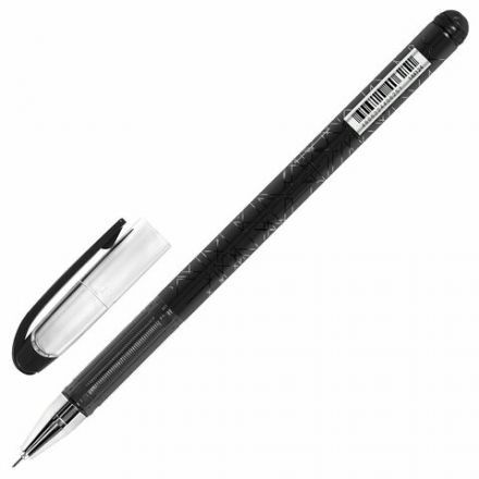 Ручка гелевая BRAUBERG "Profi-Gel PRO", ЧЕРНАЯ, линия письма 0,4 мм, игольчатый наконечник 0,5 мм, печать на корпусе, 144124