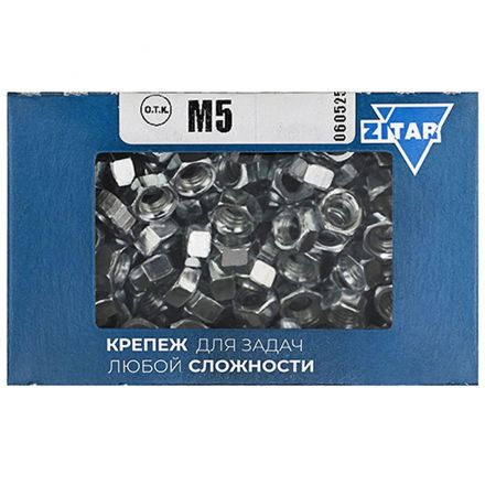 Гайка DIN934 шестигранная оцинк. М5 Tech-Krep 105246 400шт/уп