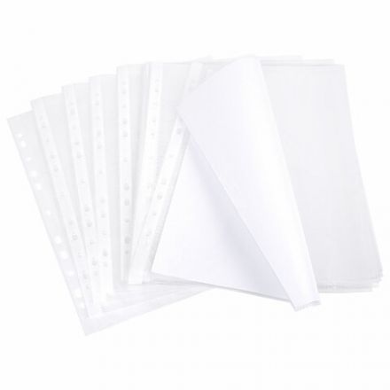 Папки-файлы перфорированные А4 BRAUBERG "STANDARD+", КОМПЛЕКТ 200 шт., матовые, 45 мкм, 229662