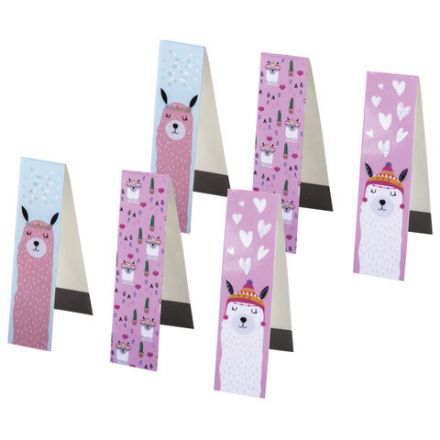 Закладки для книг с магнитом "ЛАМЫ", набор 6 шт., блестки, 25x196 мм, ЮНЛАНДИЯ, 111642 Закладки для книг с магнитом "ЛАМЫ", набор 6 шт., блестки, 25x196 мм, ЮНЛАНДИЯ, 111642