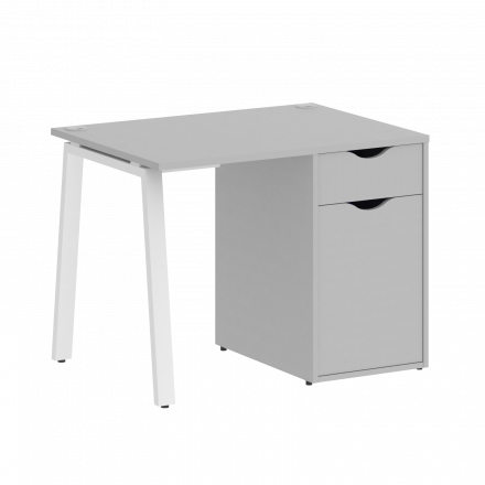 Home Office Стол письменный VR.SP-3-98.1.A Серый/Белый металл 980*720*750 Home Office Стол письменный VR.SP-3-98.1.A Серый/Белый металл 980*720*750