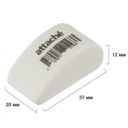 Ластик Attache каплевидный, термопласт. каучук, 37x20x12 мм, белый