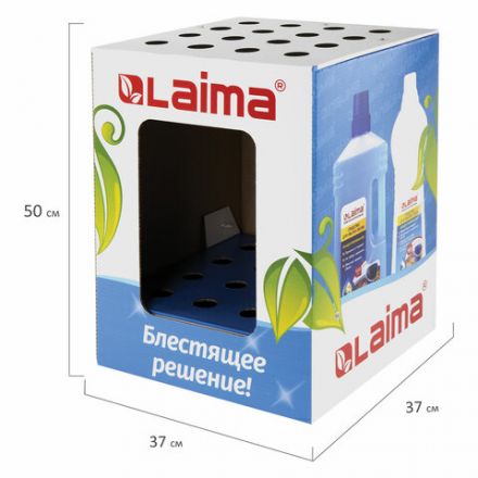 Дисплей для швабр напольный LAIMA, 50х37х37 см, 16 отверстий, картон, 504998 Дисплей для швабр напольный LAIMA, 50х37х37 см, 16 отверстий, картон, 504998