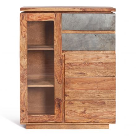 Шкаф-стеллаж Secret de Maison Росвуд/Rosewood (мод. 9800) массив палисандра/стекло, 100х40х128см, натуральный тонированный