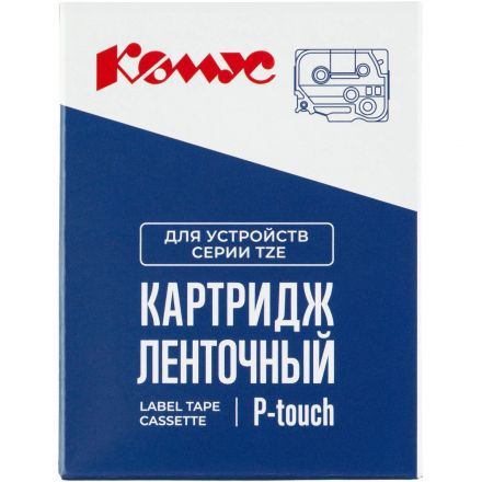 Картридж Комус TZE-344(Brother TZE-344 золотой на черном,18мм/8м)