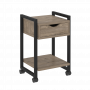 Loft Тумба на колесных опорах с ящиком и полкой VR.L-T1.K Тиквуд тёмный/Чёрный металл 500*460*767