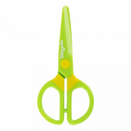 Ножницы ЮНЛАНДИЯ "МУЛЬТЯШКИ", 125 мм, с безопасными пластиковыми лезвиями, зеленые, 236983
