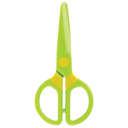 Ножницы ЮНЛАНДИЯ "МУЛЬТЯШКИ", 125 мм, с безопасными пластиковыми лезвиями, зеленые, 236983