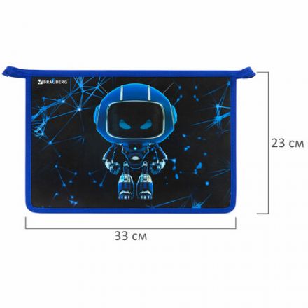 Папка для труда на молнии BRAUBERG А4, 2 отделения, органайзер, "Evil robot", 272212 Папка для труда на молнии BRAUBERG А4, 2 отделения, органайзер, "Evil robot", 272212