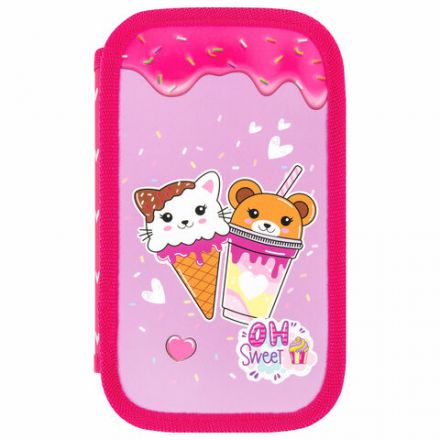 Пенал ЮНЛАНДИЯ, 2 отделения, картон с эффектом soft-touch, 19х11 см, "Candy friends", 272263 Пенал ЮНЛАНДИЯ, 2 отделения, картон с эффектом soft-touch, 19х11 см, "Candy friends", 272263
