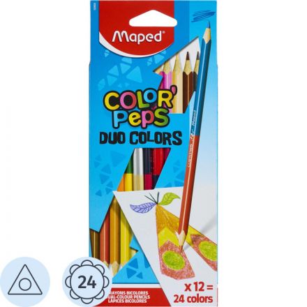 Карандаши цветные Maped 24цв 3гр L=175мм D=7мм d=2.90 12 шт COLOR'PEPS 8296
