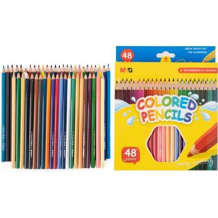 Карандаши цветные M&G   деревянные шестигранные, 48 цв в наборе