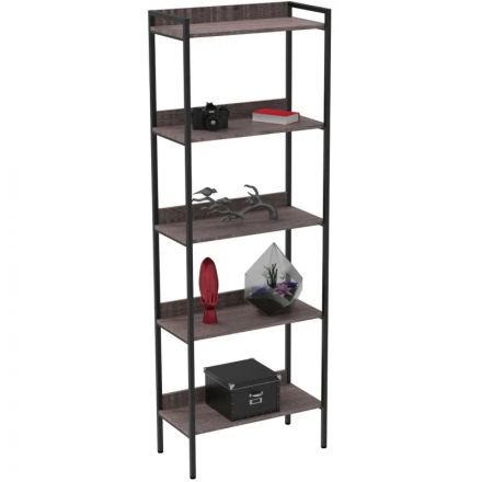 Стеллаж TI_Комус Онега-10, 5 полок, рег опоры, 675х1950мм, ясень анкор темн