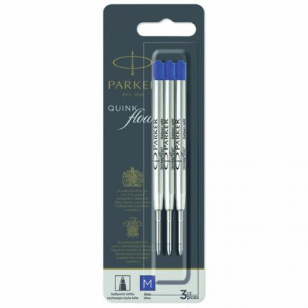 Стержень шариковый PARKER "Quinkflow", КОМПЛЕКТ 3 шт., металлический, 98 мм, узел 1 мм, блистер, синий, 2119152 Стержень шариковый PARKER "Quinkflow", КОМПЛЕКТ 3 шт., металлический, 98 мм, узел 1 мм, блистер, синий, 2119152