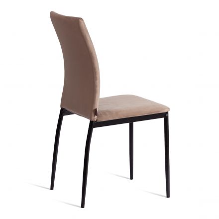 Стул Капри/Capri (мод.BC565-DC)/2 шт. в упаковке металл, флок, 43х53х92см, бежевый HLR8/черный Стул Капри/Capri (мод.BC565-DC)/2 шт. в упаковке металл, флок, 43х53х92см, бежевый HLR8/черный