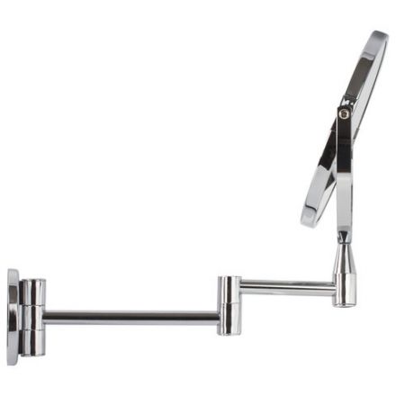 Зеркало настенное BRABIX, диаметр 17 см, двухстороннее, с увеличением, нержавеющая сталь, выдвижное (петли), 604952 Зеркало настенное BRABIX, диаметр 17 см, двухстороннее, с увеличением, нержавеющая сталь, выдвижное (петли), 604952