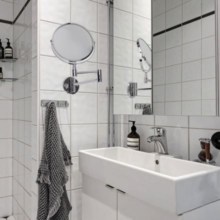 Зеркало настенное BRABIX, диаметр 17 см, двухстороннее, с увеличением, нержавеющая сталь, выдвижное (петли), 604952 Зеркало настенное BRABIX, диаметр 17 см, двухстороннее, с увеличением, нержавеющая сталь, выдвижное (петли), 604952