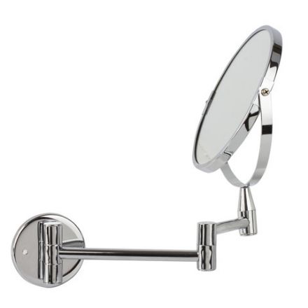 Зеркало настенное BRABIX, диаметр 17 см, двухстороннее, с увеличением, нержавеющая сталь, выдвижное (петли), 604952 Зеркало настенное BRABIX, диаметр 17 см, двухстороннее, с увеличением, нержавеющая сталь, выдвижное (петли), 604952