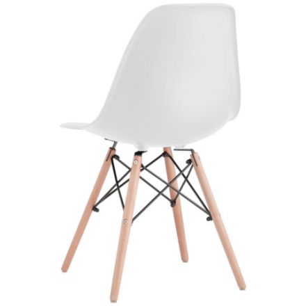 Стулья BRABIX "Eames CF-010", КОМПЛЕКТ 4 шт., пластик белый, опоры дерево/металл, 532630, 2033A
