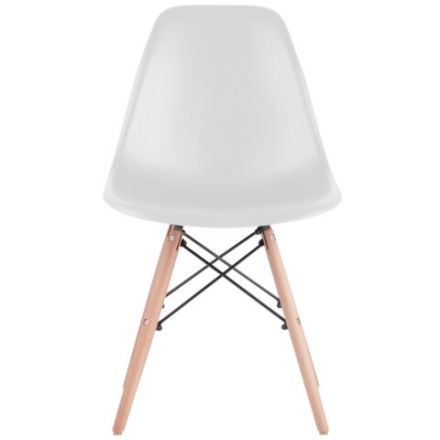 Стулья BRABIX "Eames CF-010", КОМПЛЕКТ 4 шт., пластик белый, опоры дерево/металл, 532630, 2033A