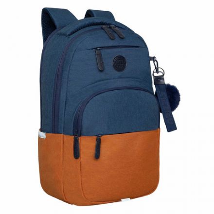 Рюкзак GRIZZLY школьный, укрепленная спинка, 2 отделения, для девочек, BLUE/ORANGE, 43х27,5х16 см, RD-341-2/3 Рюкзак GRIZZLY школьный, укрепленная спинка, 2 отделения, для девочек, BLUE/ORANGE, 43х27,5х16 см, RD-341-2/3
