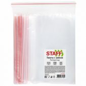 Пакеты с замком ZIP-LOCK "зиплок", комплект 100 шт., 200х250 мм, ПВД, толщина 35 мкм, STAFF, 608167 Пакеты с замком ZIP-LOCK "зиплок", комплект 100 шт., 200х250 мм, ПВД, толщина 35 мкм, STAFF, 608167