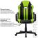 Кресло компьютерное BRABIX "Stripe GM-202", экокожа, черное/зеленое, 532511